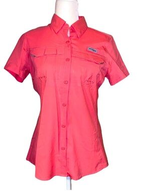 Columbia Performance Salmon Rose Colored Fishing Gear Shirt